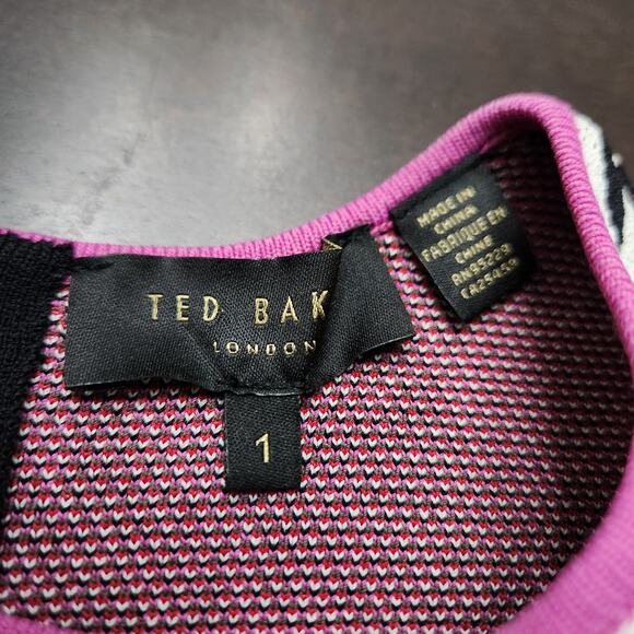 Ted Baker Pheebei Leopard Print Knit Dress Size Ted 1 - US 4 - Picture 2 of 8